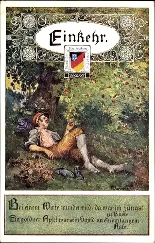 Künstler Ak Einkehr, Bei einem Wirte wundermild, Bund der Deutschen