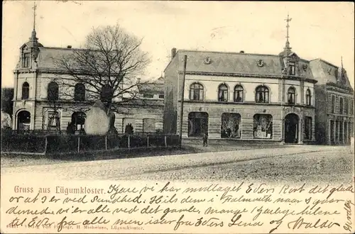 Ak Lügumkloster Dänemark, Straßenpartie, Geschäft