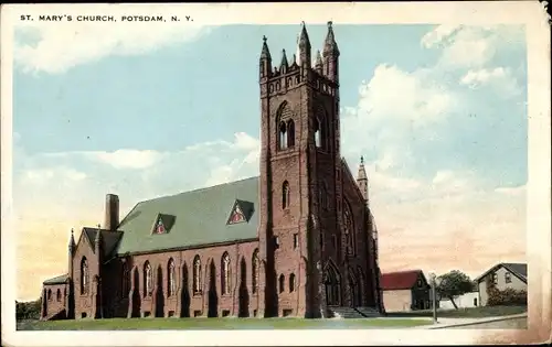 Ak Potsdam New York USA, St. Mary's Kirche