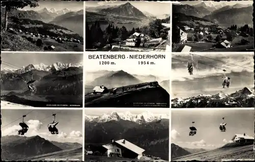 Ak Beatenberg Kanton Bern, Partie mit der Seilbahn, Landschaft