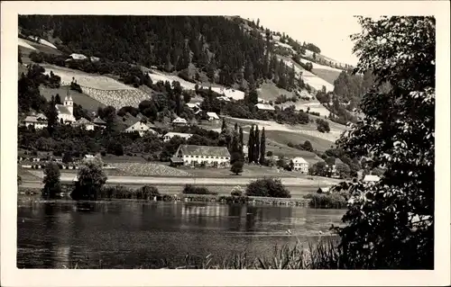 Ak Saint Urban Rottendorf im Gailtal Kärnten, Teilansicht vom Ufer aus gesehen