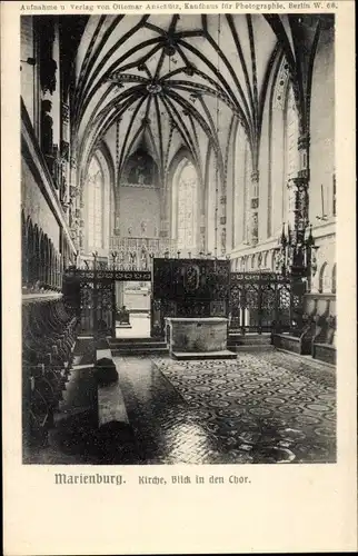 Ak Marienburg Malbork Westpreußen, Kirche, Chor