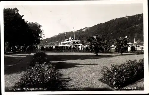 Ak Bregenz am Bodensee Vorarlberg, Hafenpromenade