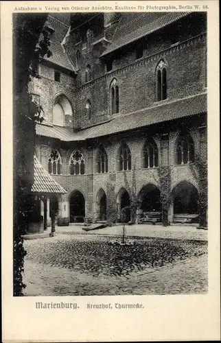 Ak Marienburg Malbork Westpreußen, Kreuzhof, Turmecke