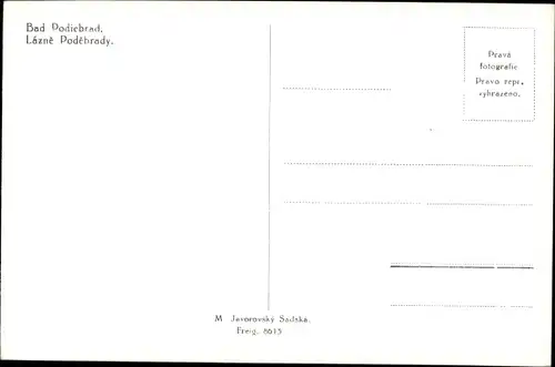 Ak Poděbrady Podiebrad Mittelböhmen, Park-Hotel Tlápak
