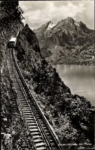 Ak Bürgenstock Kanton Nidwalden, Bürgenstockbahn, Pilatus