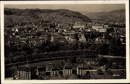 Ak Baden Kanton Aargau Schweiz, Totalansicht