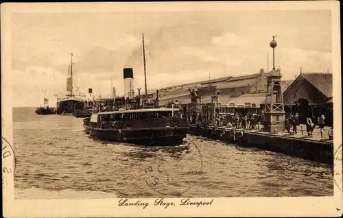 Ak Liverpool Merseyside England, Bootssteg