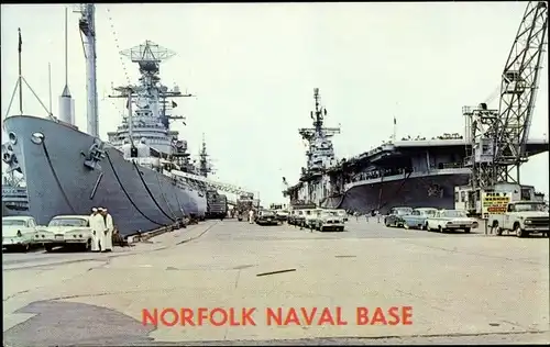 Ak Norfolk Virginia USA, Marinestützpunkt