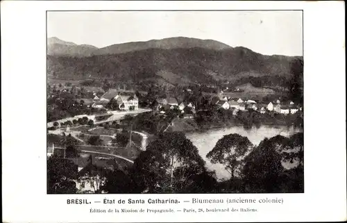 Ak Blumenau Brasilien, Totalansicht von Ort