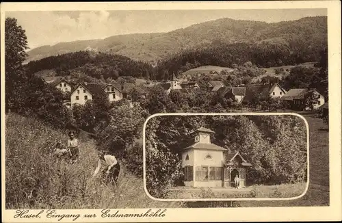 Ak Hasel in Baden, Erdmannshöhle, Panorama