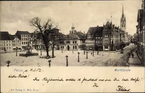 Ak Peine in Niedersachsen, Marktplatz