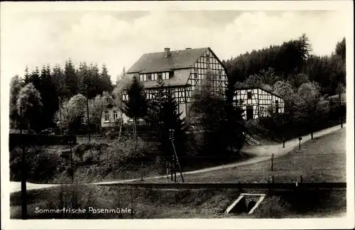 Ak Ziegenrück an der Saale Thüringen, Sommerfrische Posenmühle