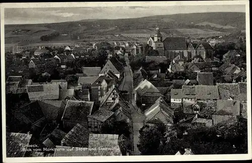 Ak Einbeck in Niedersachsen, Blick vom Marktturm auf Stadt und Stadtwald