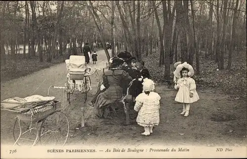 Ak Paris XVI., Der Bois de Boulogne, der Morgenspaziergang