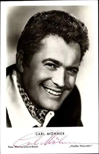 Ak Schauspieler Carl Möhner, Portrait, Autogramm, Weißer Holunder
