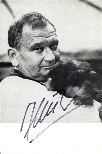 Ak Schauspieler Fritz Mullar, Portrait, Autogramm, Hund