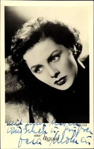 Ak Schauspielerin Vera Molnar, Portrait, Autogramm