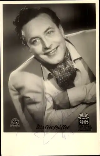Ak Schauspieler Walter Müller, Portrait, Autogramm