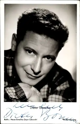 Ak Schauspieler Dieter Borsche, Portrait, Autogramm, der Kaplan von San Lorenzo