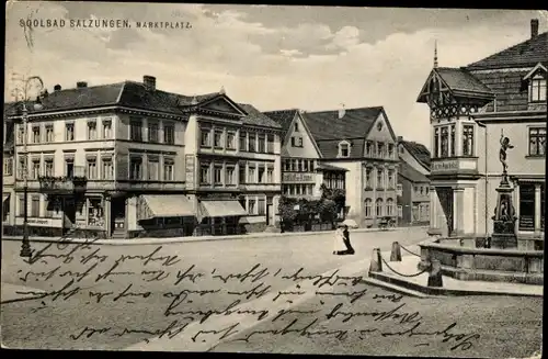 Ak Bad Salzungen in Thüringen, Marktplatz, Gasthof zur Krone