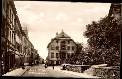 Ak Lössnitz Erzgebirge, Johannisstraße, Apotheke