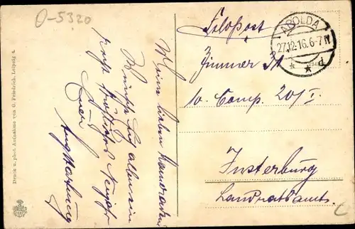 Passepartout Ak Apolda in Thüringen, Teilansicht mit Kirche, Neujahrsgrüße