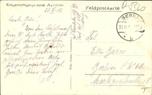 Ak Apolda in Thüringen, Kriegsverpflegungsanstalt