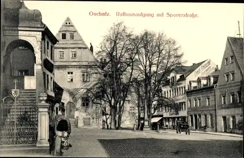 Ak Oschatz in Sachsen, Sporerstraße, Rathausaufgang