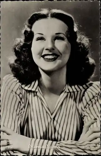 Ak Schauspielerin Deanna Durbin, Portrait