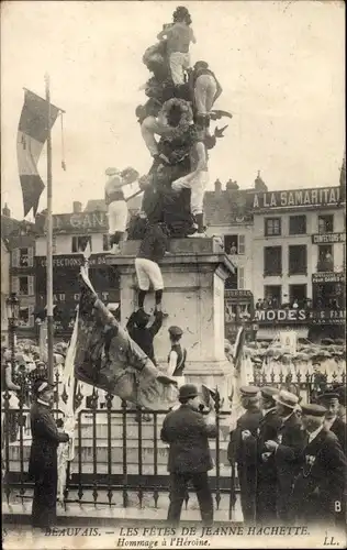 Ak Beauvais Oise, Les Fetes de Jeanne Hachette, Hommage a l'Heroine