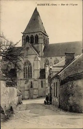 Ak Agnetz Oise, Rue de l'Eglise