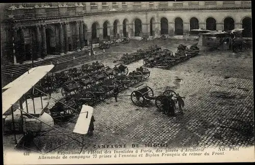 Ak Paris, Ausstellung im Hotel des Invalides, Deutsche Artillerie, I WK