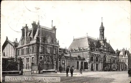 Ak Valenciennes Nord, La Gare, Bahnhof, Straßenseite