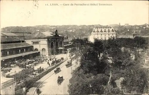 Ak Lyon Rhône, Bahnhof, Hotel Terminus