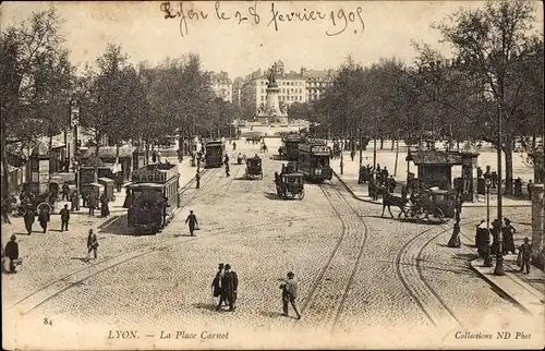 Ak Lyon Rhône, Place Carnot