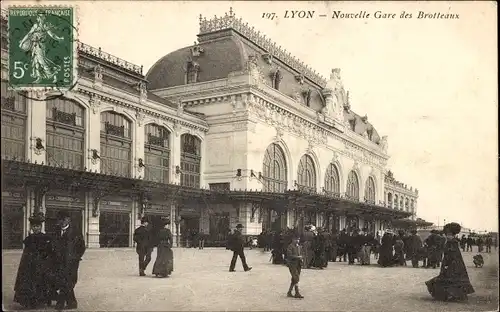 Ak Lyon Rhône, Bahnhof New Brotteaux