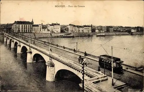 Ak Roanne Loire, Pont du Coteau