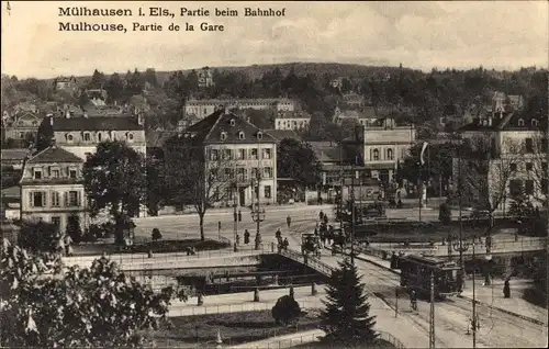 Ak Mulhouse Mulhouse Alsace Haut Rhin, Teil der Station