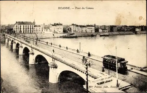 Ak Roanne Loire, Pont du Coteau