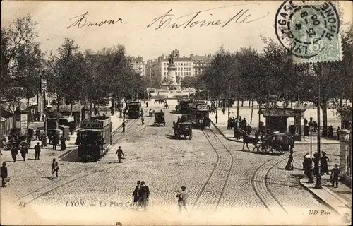 Ak Lyon Rhône, Place Carnot