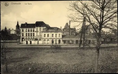 Ak Diksmuide Dixmude Westflandern, Bahnhof, Gleisansicht