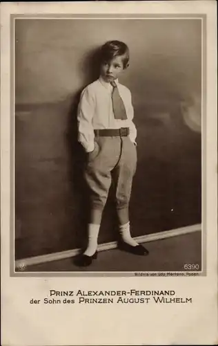 Ak Prinz Alexander Ferdinand von Preußen, Sohn von August Wilhelm
