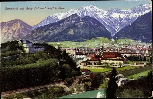 Ak Innsbruck in Tirol, Ortspanorama, Berg Isel, Stift Wilten