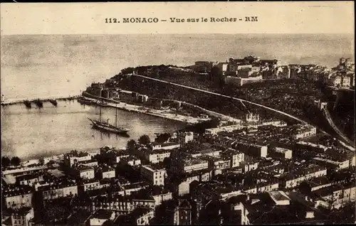 Ak Monaco, Blick auf den Felsen