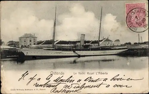 Ak Ostende Ostende Westflandern, The Royal Yacht Alberta