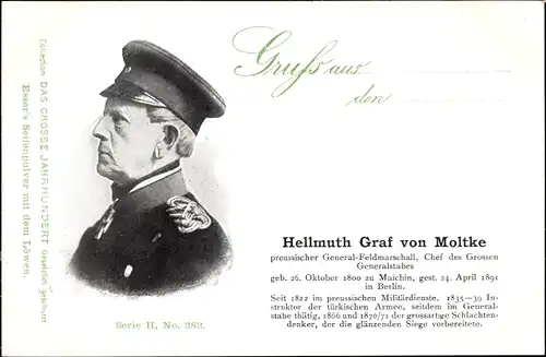 Ak Generaloberst Helmuth Johannes Ludwig von Moltke, Portrait