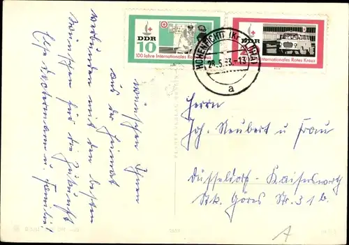 Ak Glückwunsch Pfingsten, Maikäfer, Mohnblume, Blüten