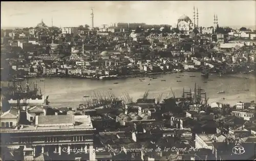 Ak Konstantinopel Istanbul Türkei, Panoramablick auf das Goldene Horn