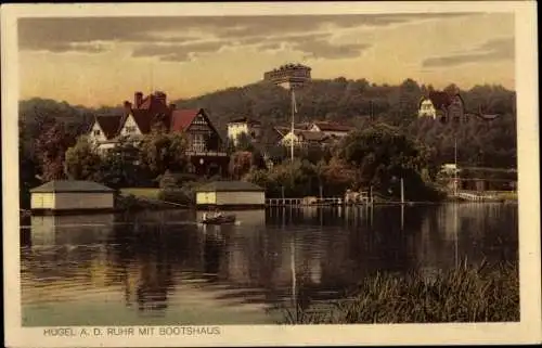 Ak Bredeney Essen im Ruhrgebiet, Villa Hügel, Bootshaus